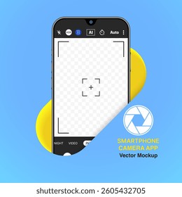Videography Smartphone Camera Template | Capture Stunning 4K Photos and Videos | Perfect for UI, App Mockups, and Banners | Vector Illustration for Mobile Devices and QR Code Scanning