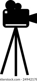 Videography with stand, Videography icon, video with tripod, photo camera stand, Making a movie, Movie camera on a tripod