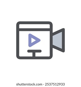 ícone de vídeo ícone ícone vetor estilo de ilustração