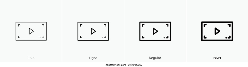 video-player icon. Thin, Light Regular And Bold style design isolated on white background