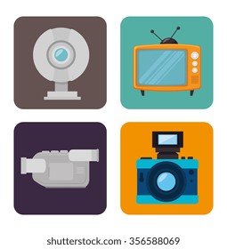 Videos and entertainment graphic design, vector illustration 