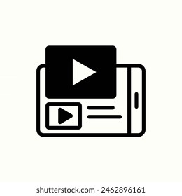 videos icon, isolated icon in white background, perfect for  graphic design, website, social media, etc app