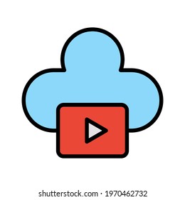 Videos icon vector image. Can also be used for network and data sharing. Suitable for use on web apps, mobile apps and print media.