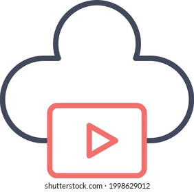 Videos icon vector image. Can also be used for network  data sharing. Suitable for use on web apps, mobile apps and print media.
