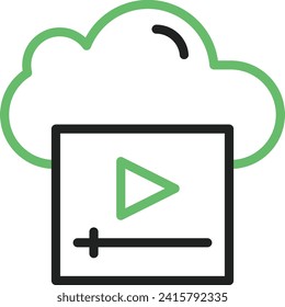 Videos auf Cloud-Symbol, Vektorbild. Geeignet für mobile Applikationen und Printmedien.