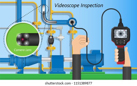 videoscope borescope inspection oil and gas system electrical pipe power inspect