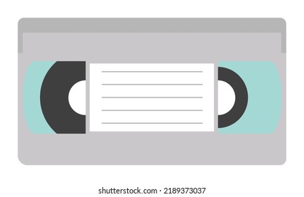 Videotape. Equipment of the 80s, 90s for video playback. Flat style. Vector illustration