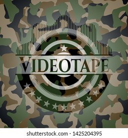 Videotape on camouflaged pattern. Vector Illustration. Detailed.