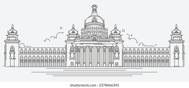 Vidhana soudha Bangalore , illustration Vector