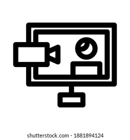 vidio call icon or logo isolated sign symbol vector illustration - high quality black style vector icons
