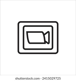 línea de icono de vector vidio nueva