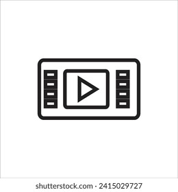 línea de icono de vector vidio nueva