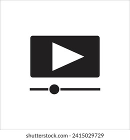 línea de icono de vector vidio nueva