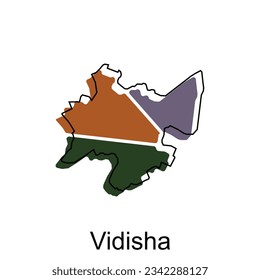 Vidisha map. vector map of the India Country. Borders of for your infographic. Vector illustration design template