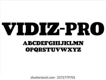 VIDIZ-PRO font for logo and headline. Isolated vector typeset