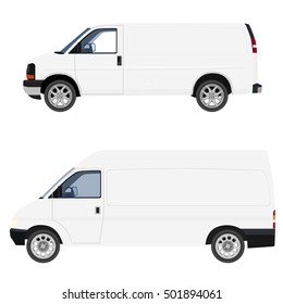 Viector illustratration delivery car, truck, van vector icon set. Delivery service