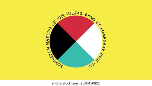 Viejas Band of Kumeyaay Indians Native American Flag Vector Illustration Premium Quality