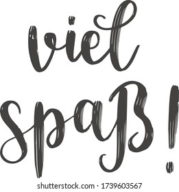 "¡Viel Spaß!" letras de vector dibujadas a mano en alemán, en inglés significa "¡Diviértete!". Grabado a mano aislado en blanco. Arte vectorial de caligrafía moderna 