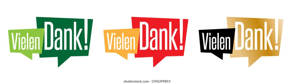 " Vielen Dank " : Many Thanks in german, on speech bubble