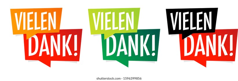 " Vielen Dank " : Many Thanks in german, on speech bubble