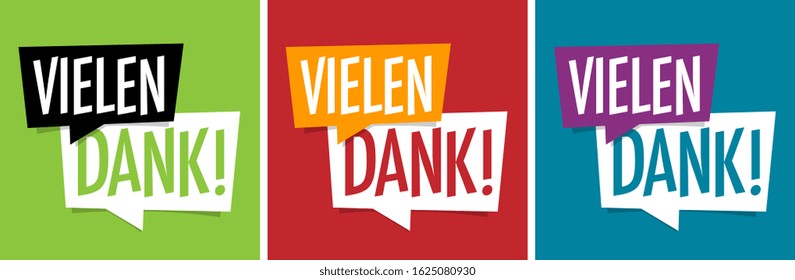 " Vielen Dank " : Many Thanks in german, on speech bubble