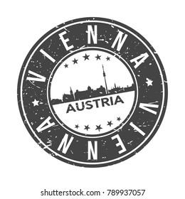 Vienna Austria Europe Stamp Logo Icon Symbol Design Skyline City
