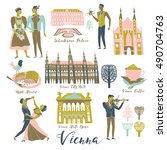 Vienna. Austria. Landmarks and symbols set. Print design