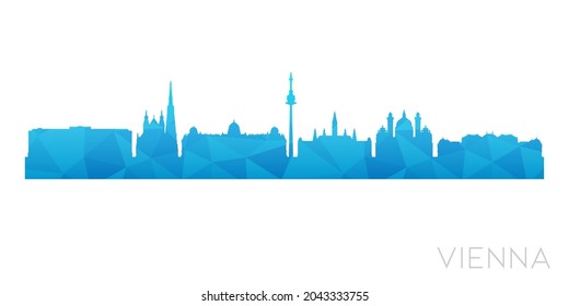Vienna, Austria Low Poly Skyline Clip Art City Design. Geometric Polygon Graphic Horizon Icon. Vector Illustration Symbol.