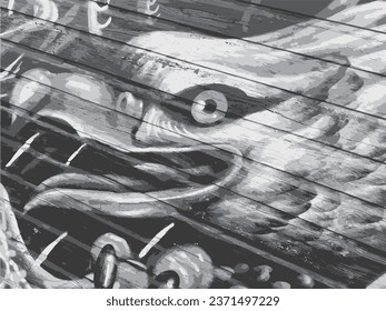 Vienna, Austria, October 06.2023. Eagle head graphic shade of grey vector illustration