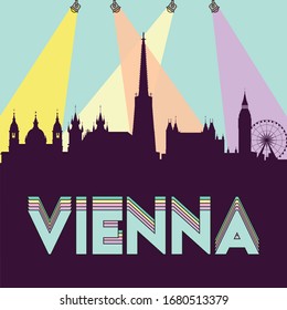 Vienna Austria skyline silhouette flat design vector illustration