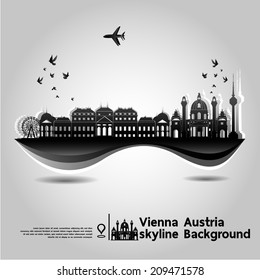 Vienna, Austrias,skyline background,vector Illustration