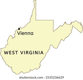 Vienna city location on West Virginia state map