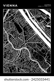 Vienna City Map, Cartography Map, Street Layout Map