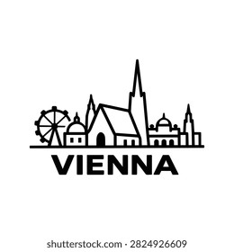 Vienna city skyline icon