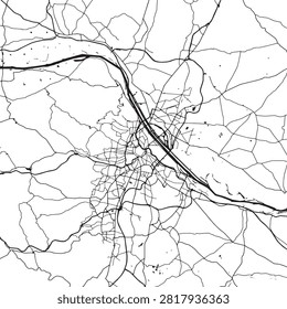 Vienna city skyline vector illustration with Austrian historic architecture and famous landmarks cityscape design