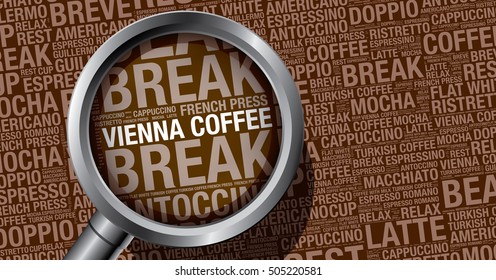 Vienna coffee word cloud concept, vector design template