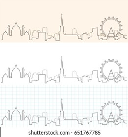 Vienna Hand Drawn Skyline