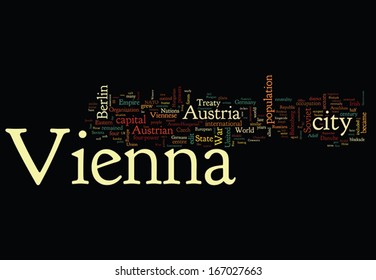 Vienna. horizontal word cloud on black