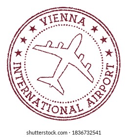 Vienna International Airport stamp. Airport of Vienna round logo. Vector illustration.