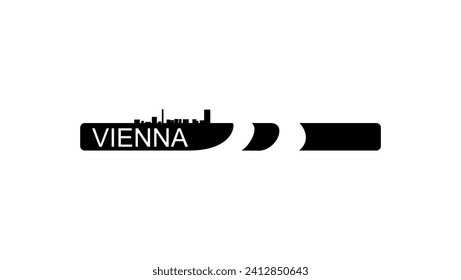 Wiener Landschaft, Symbol, Logo, schwarze Isolate Silhouette