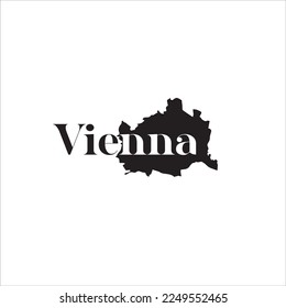 Vienna map and black lettering design on white background