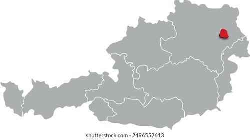VIENNA map 
FEDERATE STATE of AUSTRIA 3d isometric map