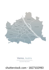 Vienna Map. vector map of major city in the Austria.
