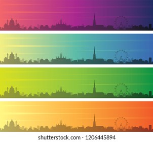 Vienna Multiple Color Gradient Skyline Banner