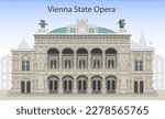 Vienna Opera House isolated on cityscape background