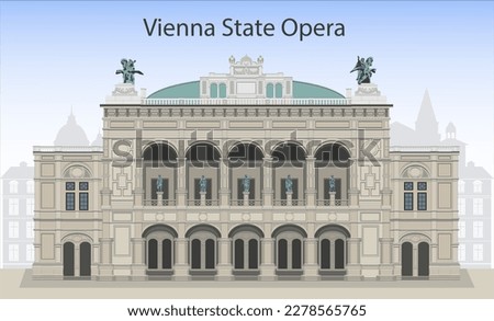 Vienna Opera House isolated on cityscape background