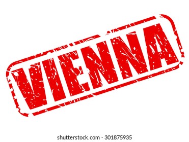 Vienna red stamp text on white
