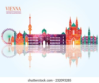 Vienna skyline. Vector illustration