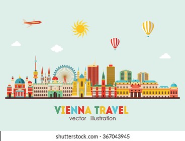 Vienna skyline. Vector illustration