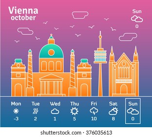Vienna skyline. Vector illustration
